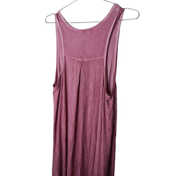 POL Oversized Maxi Dress Small Pink Sleeveless Henley Tank Textured Panels 48” - Picture 11 of 12
